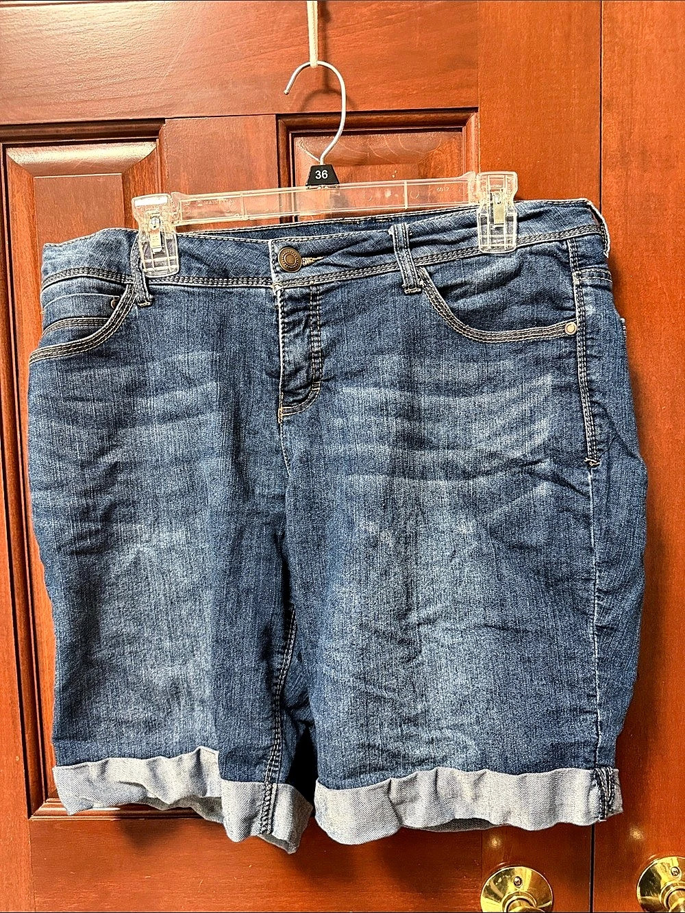 Faded Glory Denim Distressed Jean Shorts in Blue